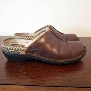 UGG fur-lined leather clogs Sz 7